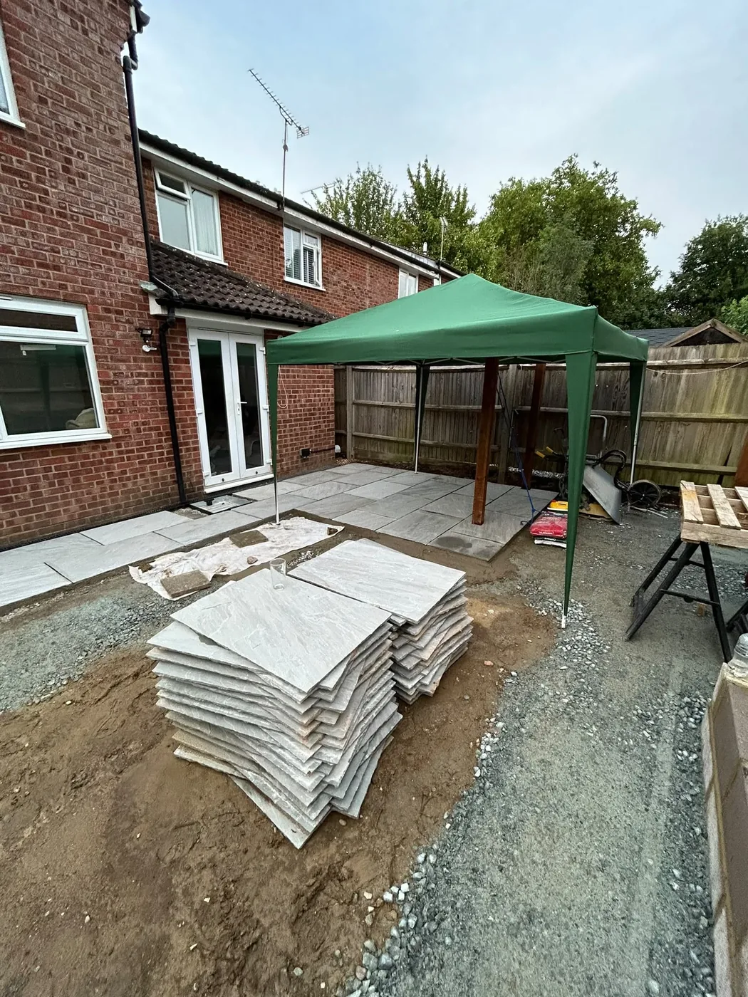 Drainage and foundation work in the Parents garden renovation