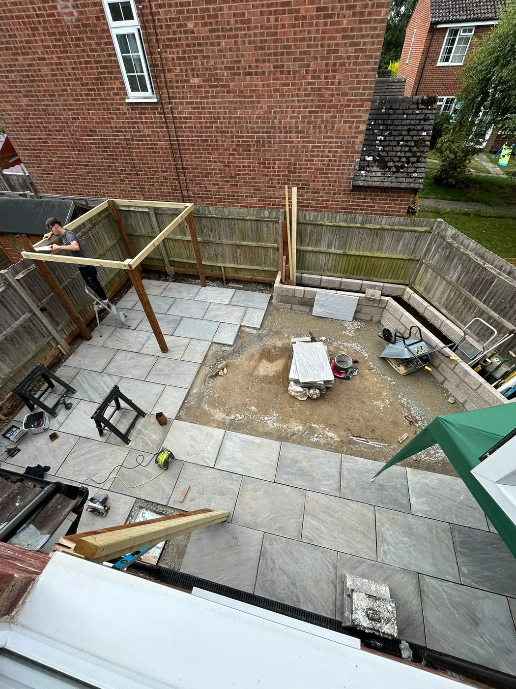 Parents garden renovation progressing through the groundwork stage