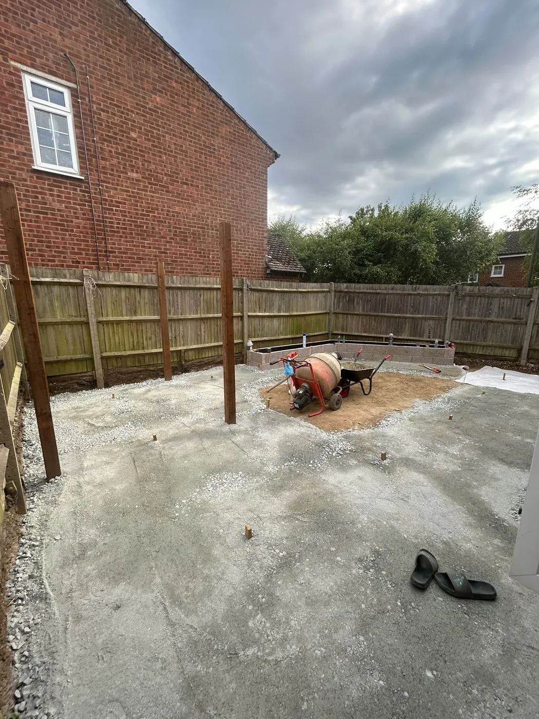 Parents garden renovation construction progress