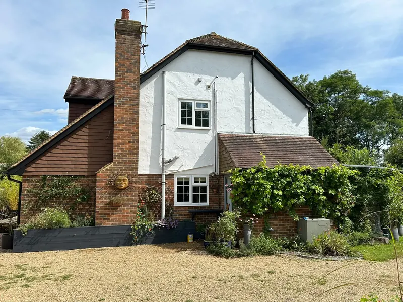 Freshly painted rendered house exterior