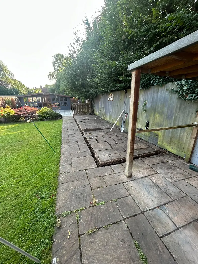 Old garden patio before renovation